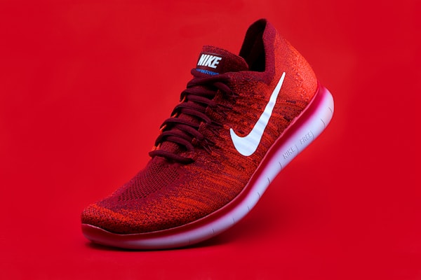 Orange sneakers on a bright background