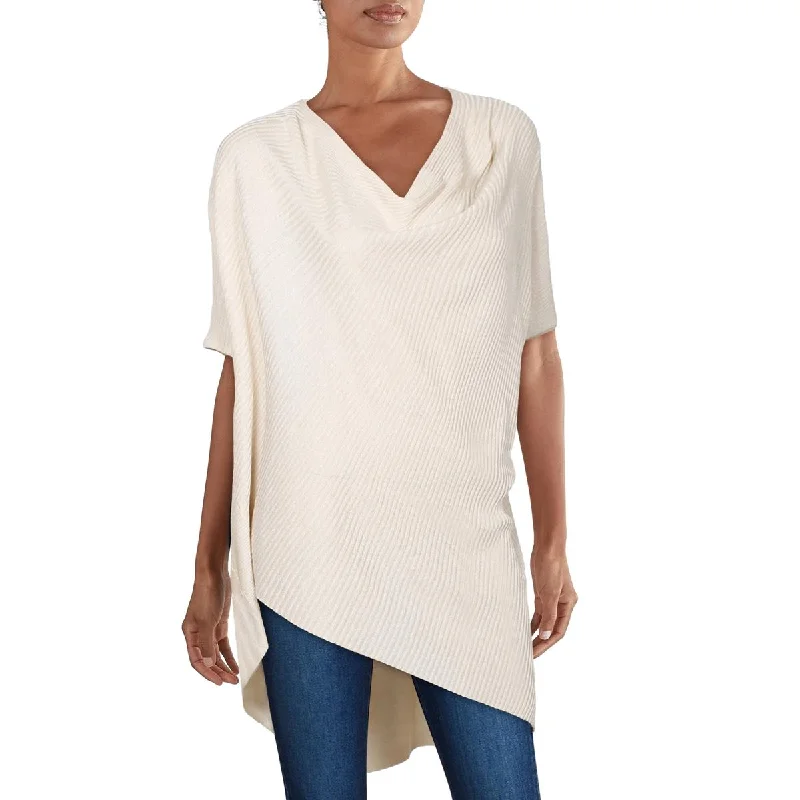 Beulah Womens   Metallic Hi Low Blouse Classic White Blouse