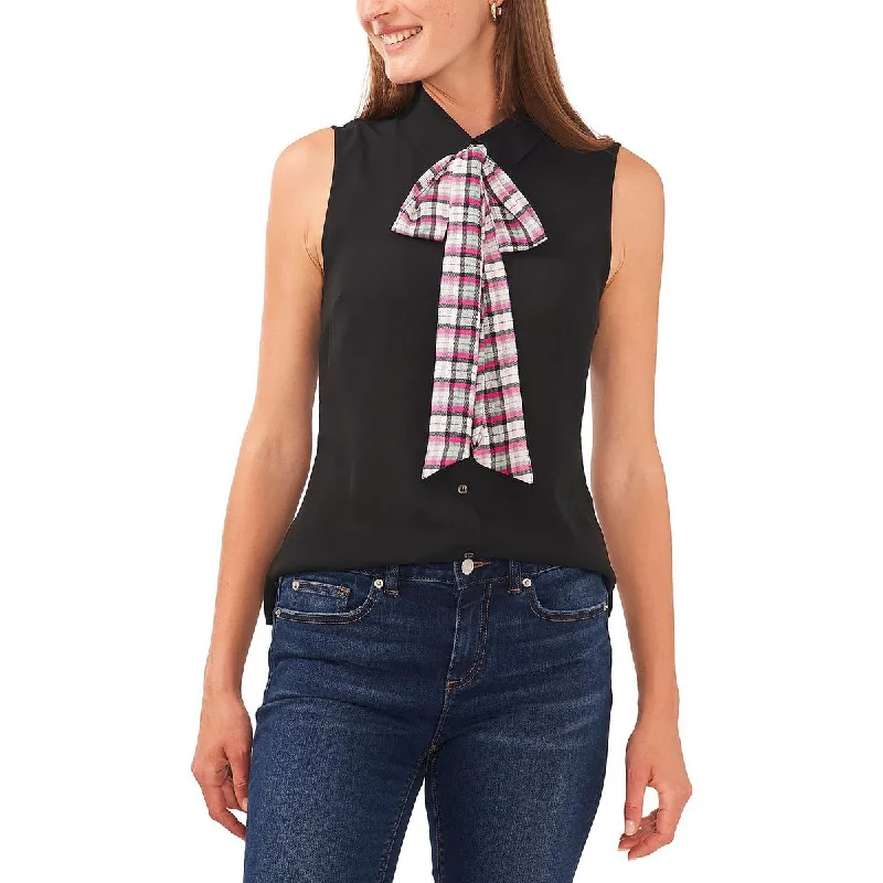 CeCe Womens Button Front Sleeveless Blouse Lightweight Tunic Blouse