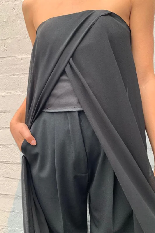 Chiffon Strapless Bodice Blouse Playful Puff Blouse