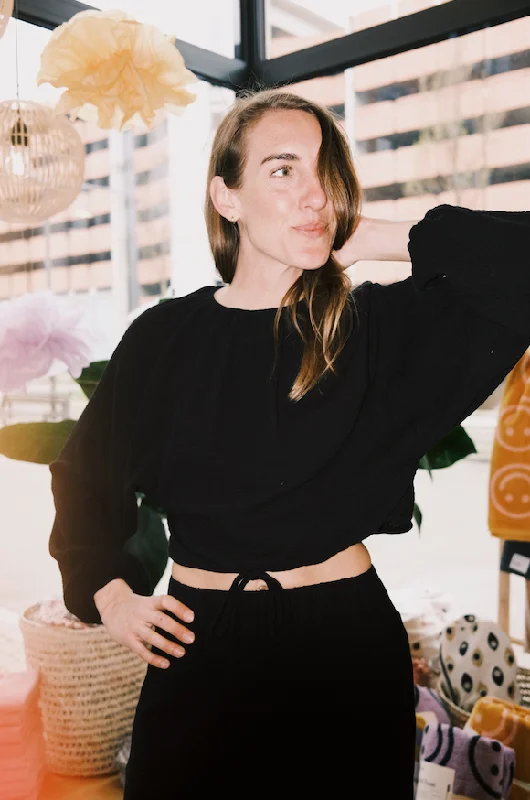 cotton blouse - chaya - black Sleeveless Chiffon Blouse