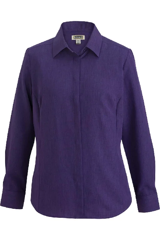 Ladies' Purple Café Batiste Blouse Classic Minimalist Blouse
