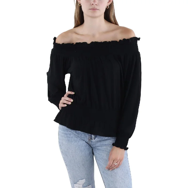 Lauren Ralph Lauren Womens   Off The Shoulder Gathered Blouse Chic Off-Shoulder Blouse