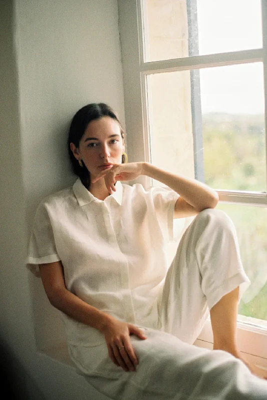 linen blouse - tona - ecru Vintage Lace Blouse