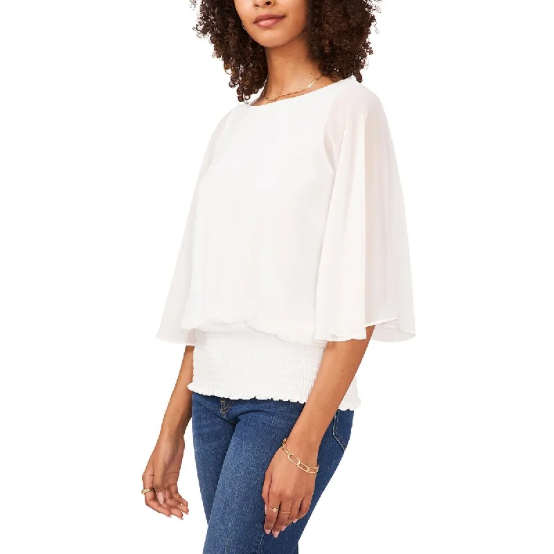 Sam and Jess Womens Drapey Cape Sleeve Blouse Cotton Casual Blouse