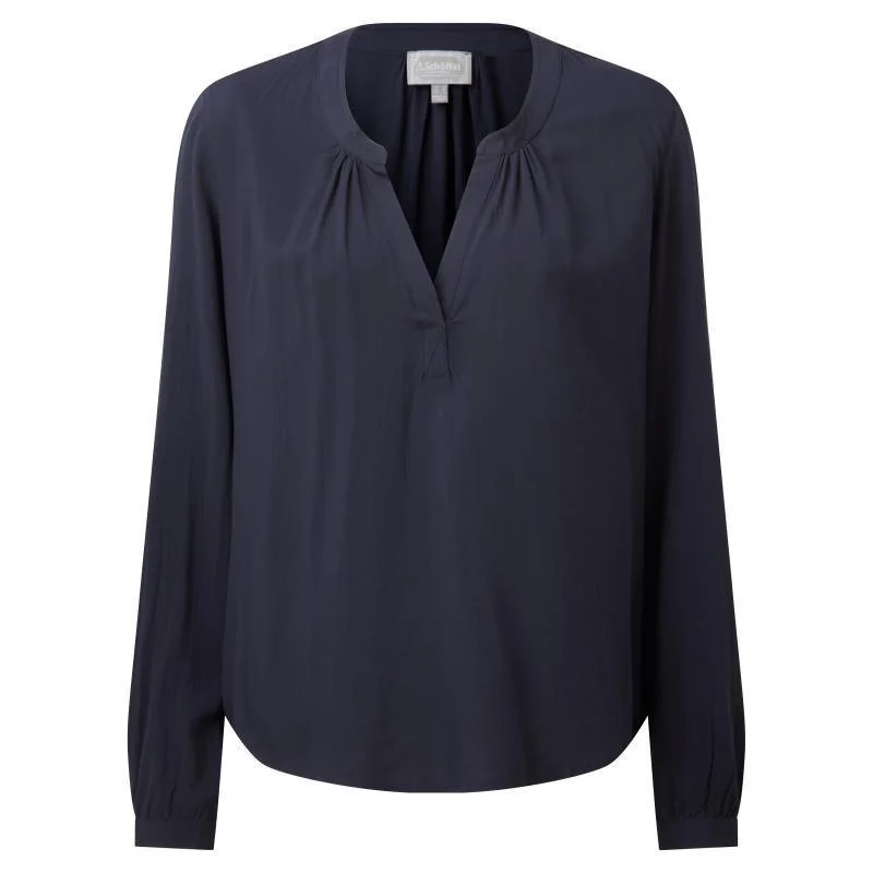 Schoffel Chloe Ladies Blouse - Navy Lightweight Floral Blouse