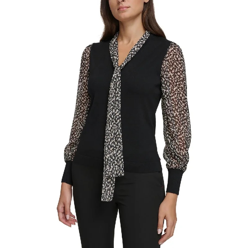 Tommy Hilfiger Womens Floral Print Work day wear Blouse Casual Button Blouse