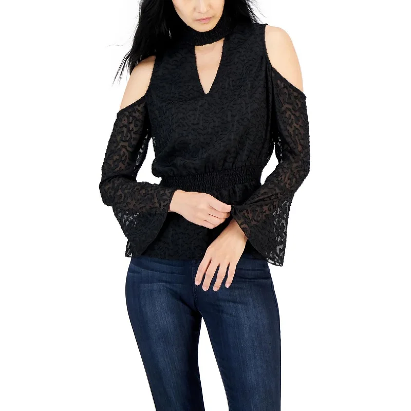 Willow Drive Womens Textured Smocked Blouse Textured Cotton Blouse