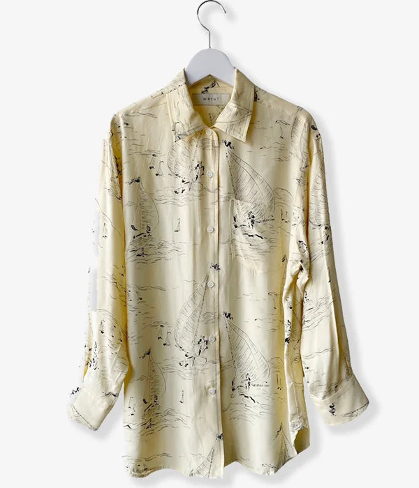 WRYHT/ONE-PIECE COLLAR BLOUSE(CITRINE MARINE) Chic Off-Shoulder Blouse