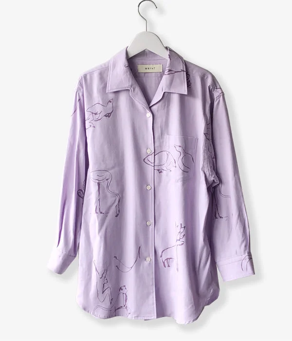 WRYHT/ONE-PIECE COLLAR BLOUSE (HYDRANGEA) Soft Pastel Blouse