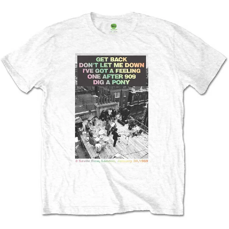 The Beatles | Official Band T-Shirt | Rooftop Songs Gradient Cashmere Blend Cotton Blend Poly Blend The Beatles | Official Band T-Shirt | Rooftop Songs Gradient Cashmere Blend Cotton Blend Poly Blend
