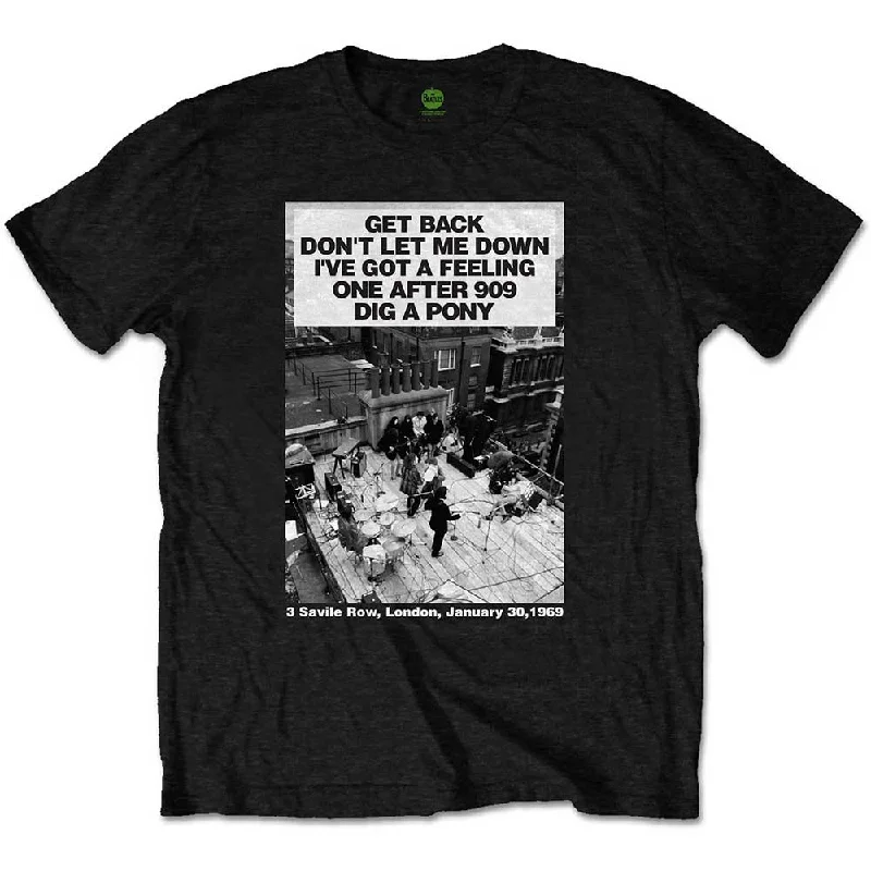 The Beatles | Official Band T-Shirt | Rooftop Songs Graphic T-Shirt Round Neck Polyester The Beatles | Official Band T-Shirt | Rooftop Songs Graphic T-Shirt Round Neck Polyester