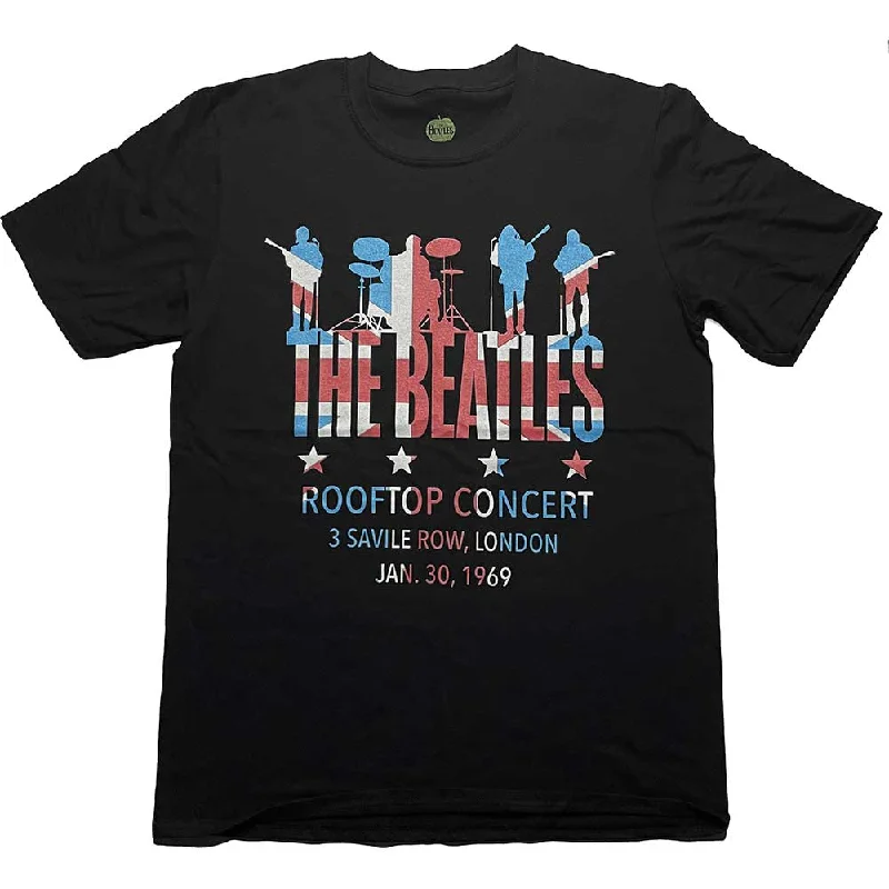 The Beatles | Official Band T-Shirt | Rooftop Flag Sequined Glittery Shiny
