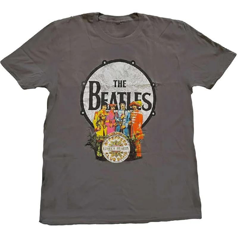 The Beatles | Official Band T-Shirt | Sgt Pepper & Drum Fashionable Trendy Casual
