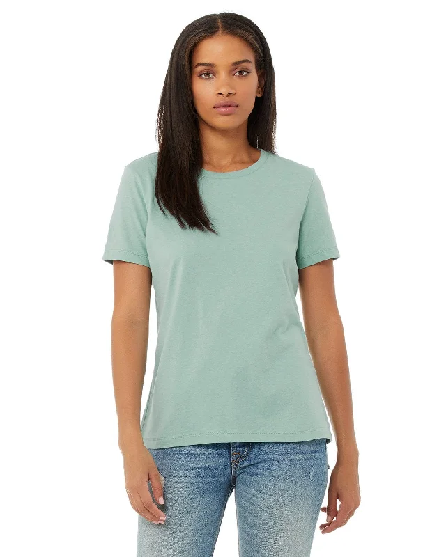 Bella+Canvas Ladies Relaxed Short Sleeve Jersey T-Shirt | Dusty Blue Collared T-Shirt Boat Neck A-Line Bella+Canvas Ladies Relaxed Short Sleeve Jersey T-Shirt | Dusty Blue Collared T-Shirt Boat Neck A-Line