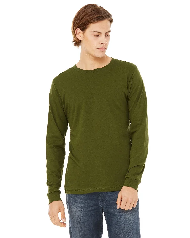Bella+Canvas Long Sleeve Jersey T-Shirt | Olive Terry Blend Velvet Blend Canvas Blend Bella+Canvas Long Sleeve Jersey T-Shirt | Olive Terry Blend Velvet Blend Canvas Blend