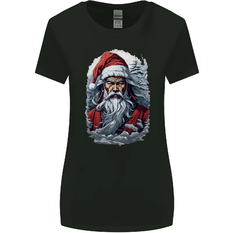 Christmas Samurai Shogun MMA Warrior Womens Wider Cut T-Shirt Solid Print Embellished Christmas Samurai Shogun MMA Warrior Womens Wider Cut T-Shirt Solid Print Embellished