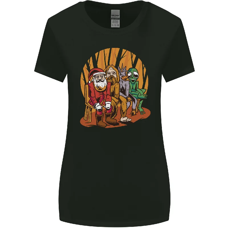 Christmas Santa Claus Bigfoot Unicorn Alien Womens Wider Cut T-Shirt Houndstooth Herringbone Solid Christmas Santa Claus Bigfoot Unicorn Alien Womens Wider Cut T-Shirt Houndstooth Herringbone Solid