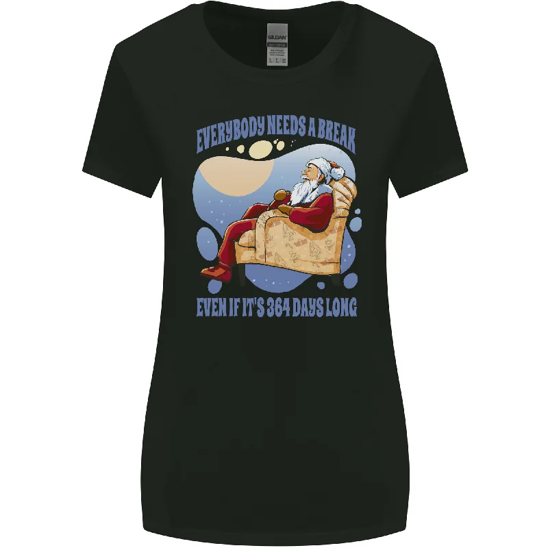 Christmas Santa Claus Needs a Break Xmas Womens Wider Cut T-Shirt Modern Contemporary Chic Christmas Santa Claus Needs a Break Xmas Womens Wider Cut T-Shirt Modern Contemporary Chic