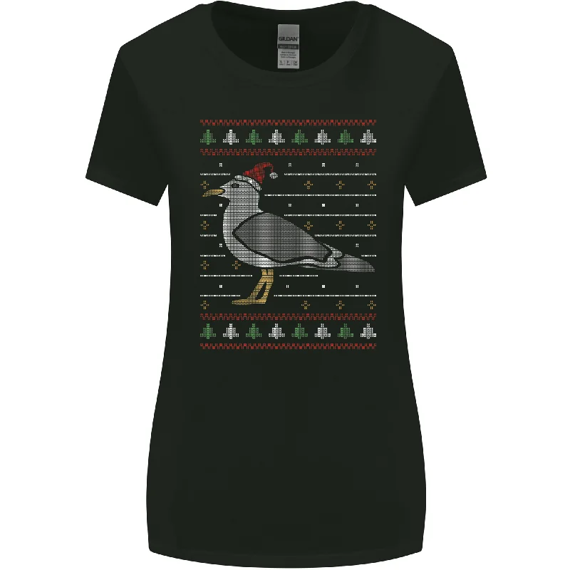 Christmas Seagull Xmas Pigeon Womens Wider Cut T-Shirt Thin T-Shirt Open Front Quick Dry Christmas Seagull Xmas Pigeon Womens Wider Cut T-Shirt Thin T-Shirt Open Front Quick Dry