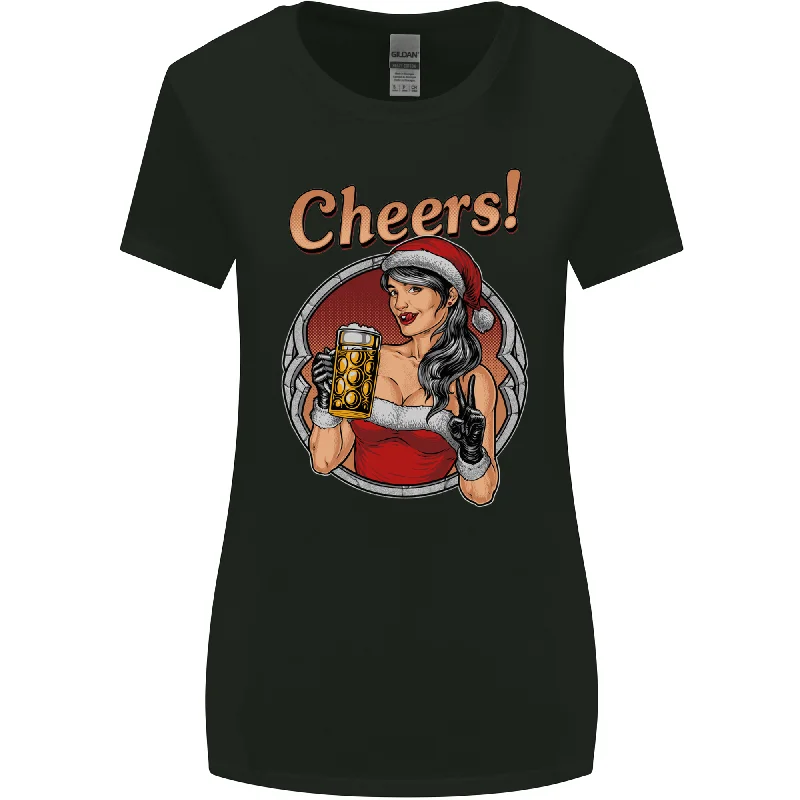 Christmas Sexy Santa Clause Xmas Womens Wider Cut T-Shirt Fashionable Trendy Casual