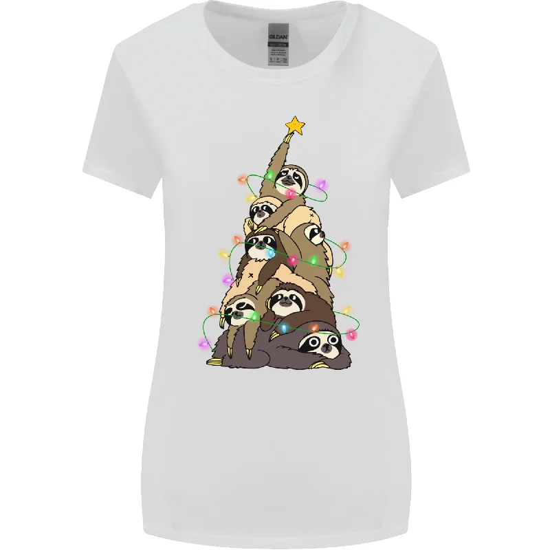 Christmas Sloth Tree Funny Xmas Womens Wider Cut T-Shirt Denim Fabric Leather Fabric Suede Fabric Christmas Sloth Tree Funny Xmas Womens Wider Cut T-Shirt Denim Fabric Leather Fabric Suede Fabric