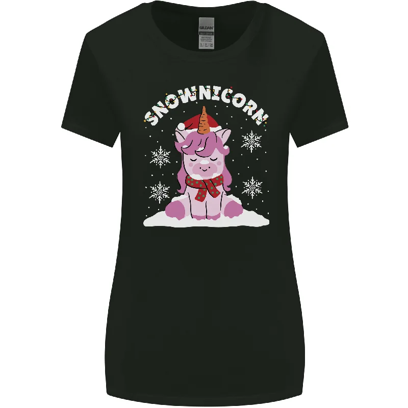 Christmas Snowicorn Funny Xmas Unicorn Womens Wider Cut T-Shirt Print Jacquard Patchwork Christmas Snowicorn Funny Xmas Unicorn Womens Wider Cut T-Shirt Print Jacquard Patchwork