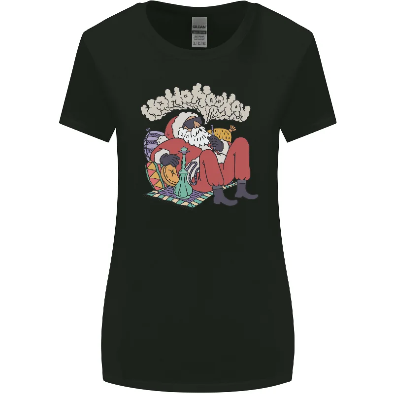 Christmas Stoned Santa Funny Weed Bong Womens Wider Cut T-Shirt Graphic T-Shirt Round Neck Polyester Christmas Stoned Santa Funny Weed Bong Womens Wider Cut T-Shirt Graphic T-Shirt Round Neck Polyester