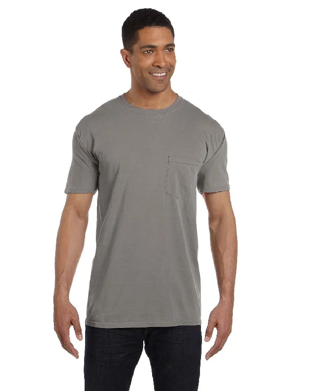 Comfort Colors Garment-Dyed Pocket T-Shirt | Grey Layered Multi-layer Single Layer