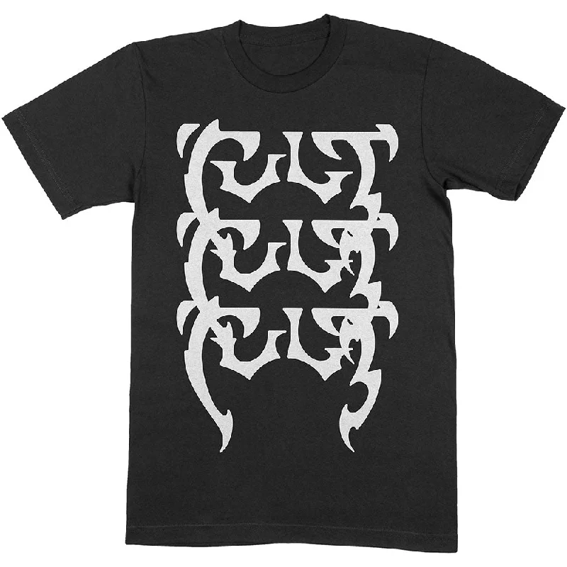 The Cult | Official Band T-Shirt | Repeating Logo Plaid T-Shirt Polka Dot Checkered