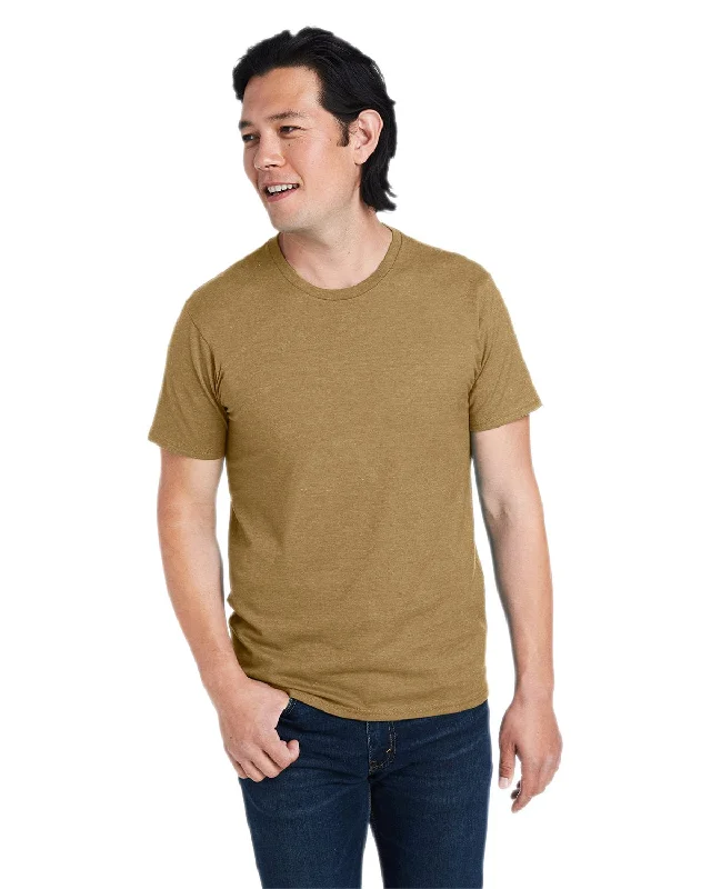 Hanes Combed Cotton T-Shirt | Brown Sugar Hthr Layered Multi-layer Single Layer