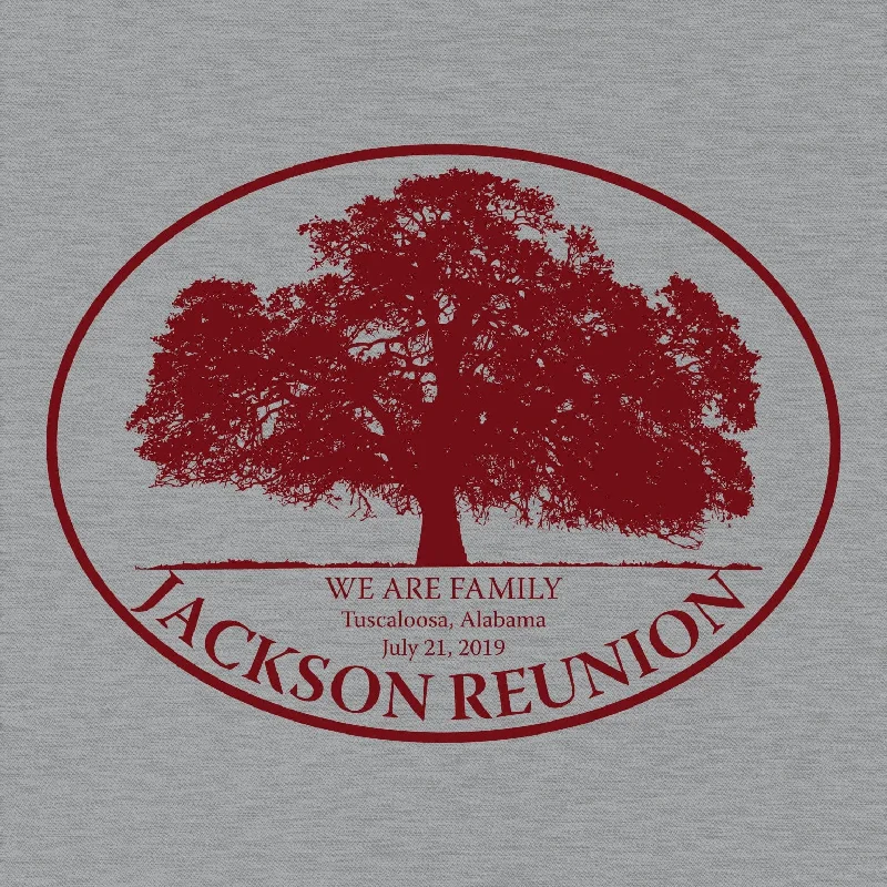 Large Oak Family Reunion T-Shirt Design R1-53 Solid Color Striped Floral