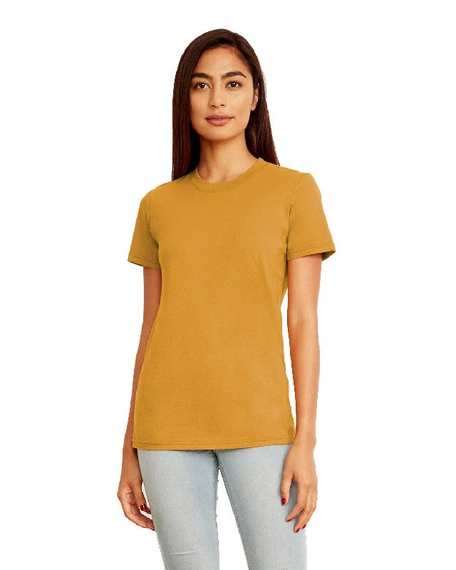 Next Level Ladies Boyfriend Tee | Antique Gold Welt Pockets Slit Pockets