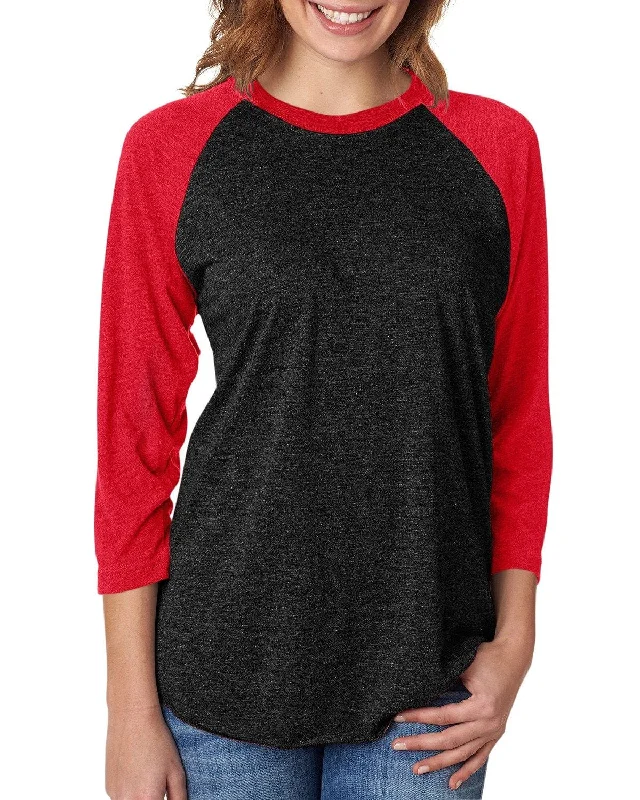 Next Level Unisex Triblend 3/4-Sleeve Raglan Tee | Vin Red/ Vin Blk Embroidered Appliqued Beaded Next Level Unisex Triblend 3/4-Sleeve Raglan Tee | Vin Red/ Vin Blk Embroidered Appliqued Beaded