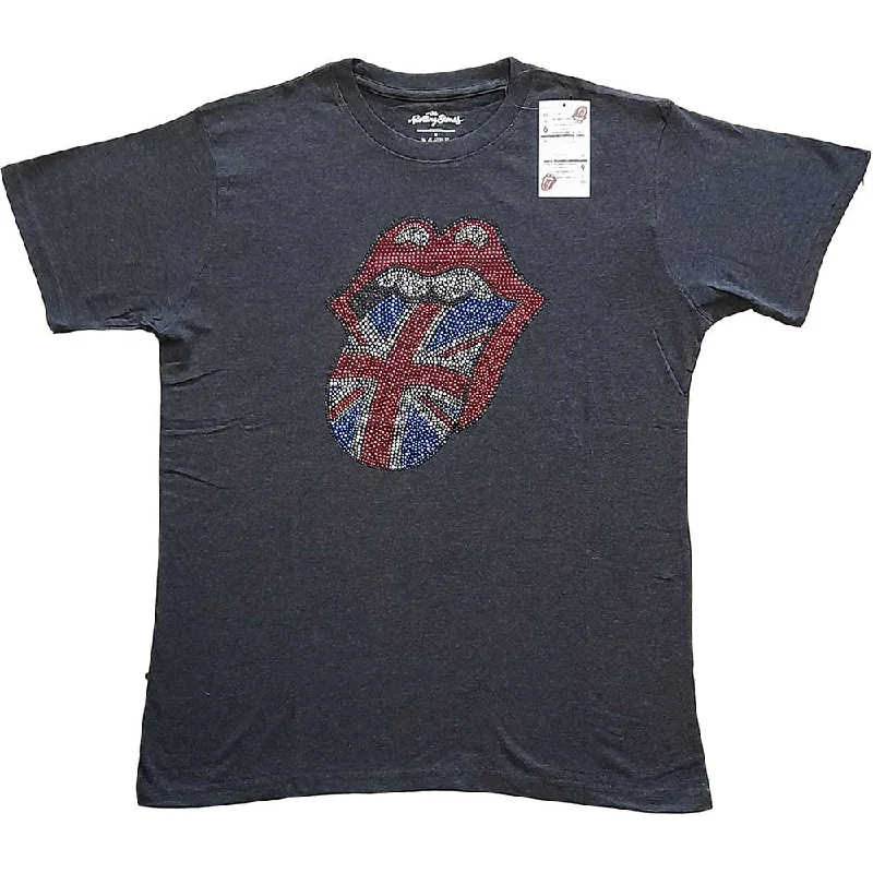 The Rolling Stones | Official Band T-Shirt | Classic UK Charcoal (Diamante) Beaded Sequined Faux Fur The Rolling Stones | Official Band T-Shirt | Classic UK Charcoal (Diamante) Beaded Sequined Faux Fur