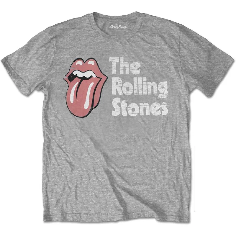 The Rolling Stones | Official Band T-Shirt | Scratched Logo Mesh Blend Leather Blend Suede Blend