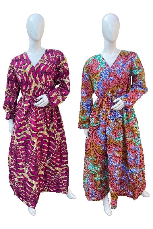 African Ladies Long Maxi Dress (Pack of 2 Pieces) Trendy Off-Shoulder Ruffle Maxi Dress African Ladies Long Maxi Dress (Pack of 2 Pieces) Trendy Off-Shoulder Ruffle Maxi Dress