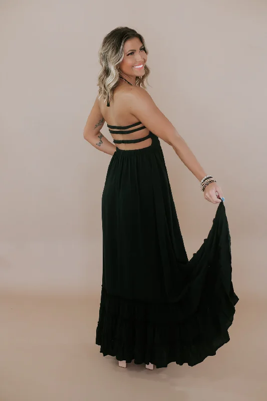 Be Obsessed Maxi Dress, Black Stylish Boho Chic Maxi Dress