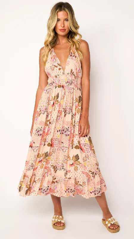 CAYENA MAXI DRESS Fashionable Maxi Dress with Fringe