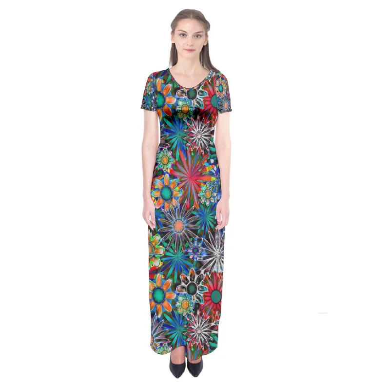 Daisy Garden Short Sleeve Maxi Dress Comfortable Long-Sleeve Maxi Dress