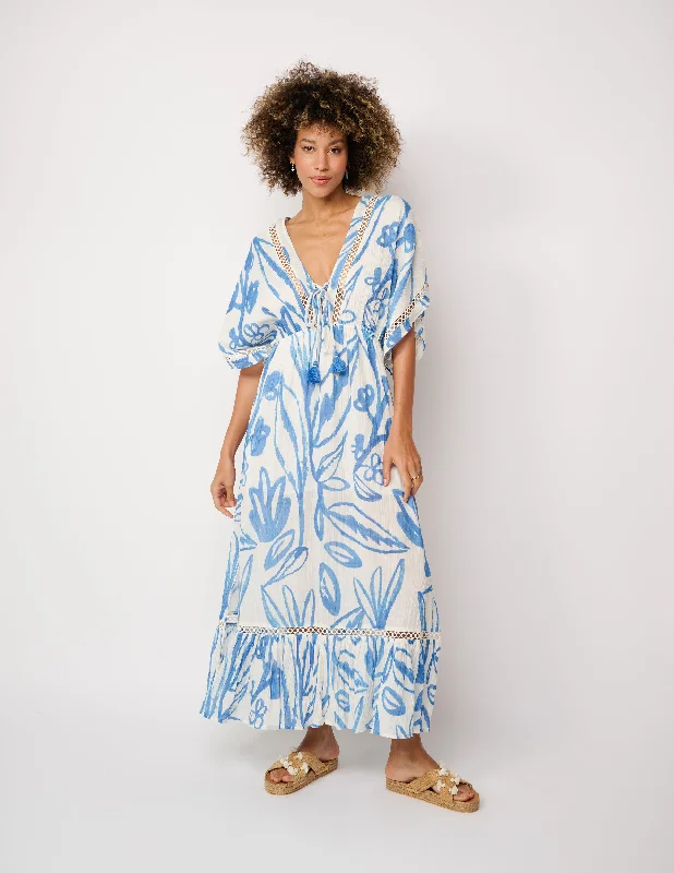 Dessin Maxi Dress Comfortable Maxi Dress with Slits
