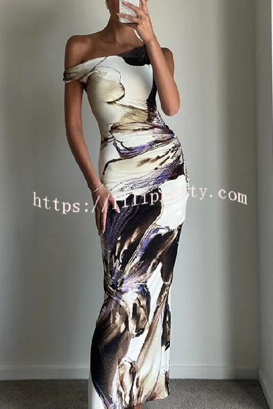 Charming Mentality Abstract Floral Print One Shoulder Stretch Maxi Dress Stylish Empire Waist Maxi Dress Charming Mentality Abstract Floral Print One Shoulder Stretch Maxi Dress Stylish Empire Waist Maxi Dress