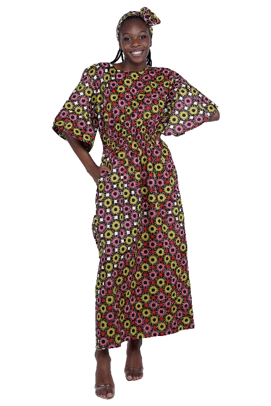 Long Maxi Dress Bell Sleeves Comfortable Plunging Neckline Maxi Dress