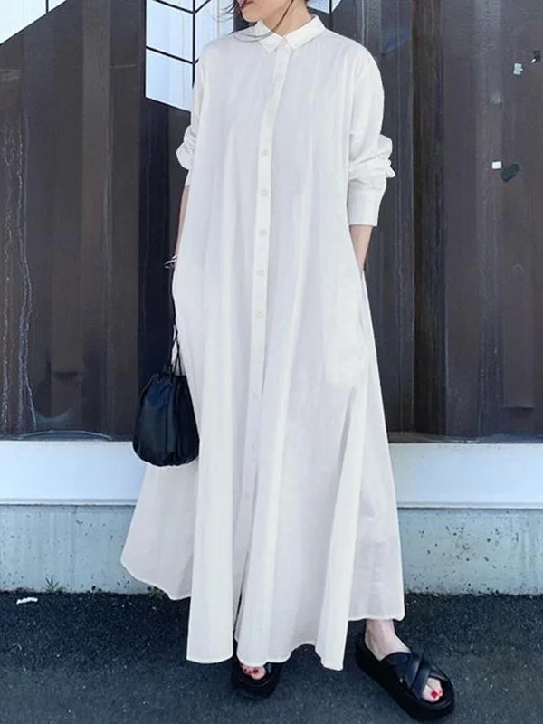 Long Sleeves Loose Solid Color Lapel Maxi Dresses Shirt Dress Classic Strapless Maxi Dress Long Sleeves Loose Solid Color Lapel Maxi Dresses Shirt Dress Classic Strapless Maxi Dress