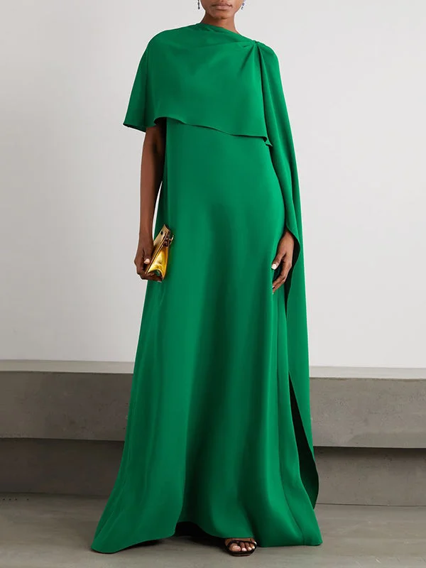 Loose Asymmetric Solid Color Maxi Dresses Cozy Ribbed Maxi Dress