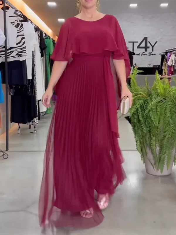 Zjkrl - Loose Short Sleeves Split-Joint Round-Neck Maxi Dresses Casual Maxi Dress with Pockets Zjkrl - Loose Short Sleeves Split-Joint Round-Neck Maxi Dresses Casual Maxi Dress with Pockets