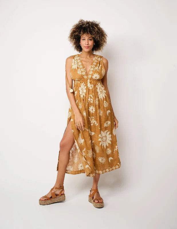 Natural Shadow Maxi Dress Comfortable Cotton Maxi Dress
