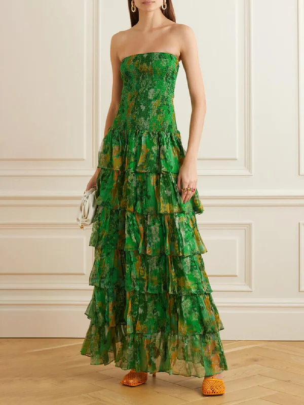 Strapless Layered Bandeau Charming Floral Print Maxi Dress Trendy Fit-and-Flare Maxi Dress Strapless Layered Bandeau Charming Floral Print Maxi Dress Trendy Fit-and-Flare Maxi Dress