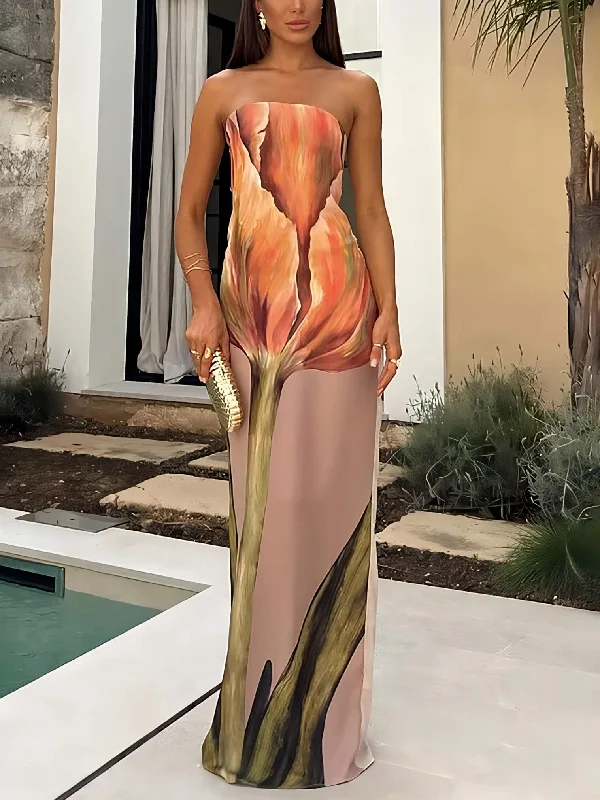 Stylish Graffiti Print Charming Sleeveless Off-Shoulder Maxi Dress Chic Summer Maxi Dress Stylish Graffiti Print Charming Sleeveless Off-Shoulder Maxi Dress Chic Summer Maxi Dress