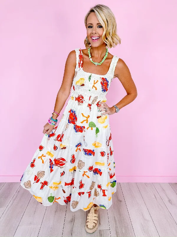 DINNER PARTY MAXI DRESS - WHITE Comfortable Pleated Maxi Dress